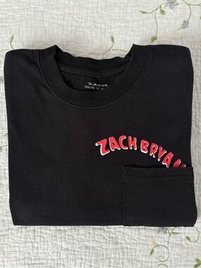 Zach Bryan Tour Merch T-Shirt Black Pocket Tee Men’s M Country Concert Graphic
